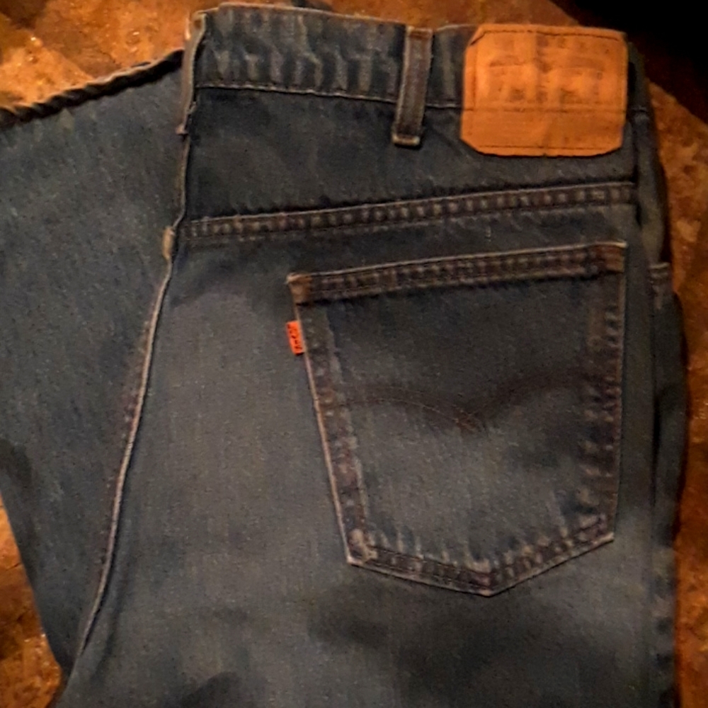 LEVI'S, Vtg, 20517-Orange tag, jeans. Made in USA.